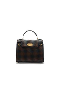 7809I - Woven Lambskin Top Handle Bag