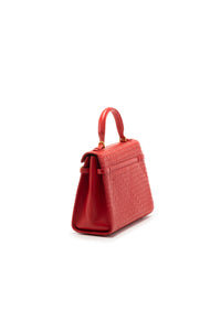 7809I - Woven Lambskin Top Handle Bag