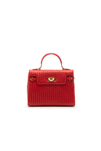 7809I - Woven Lambskin Top Handle Bag