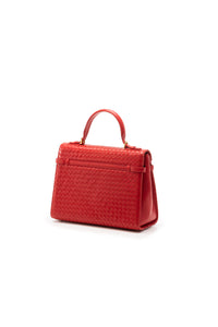 7809I - Woven Lambskin Top Handle Bag