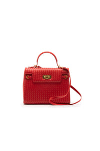 7809I - Woven Lambskin Top Handle Bag