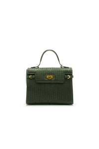 7809I - Woven Lambskin Top Handle Bag