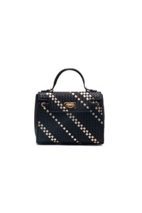 7809I - Woven Lambskin Top Handle Bag