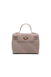 7809I - Woven Lambskin Top Handle Bag